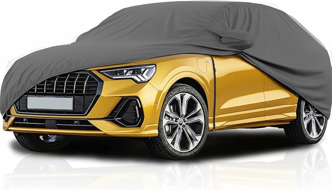 Waterproof Car Cover Replace for 2009-2025 Audi Q5/SQ5, Multi Layers All Weather Full Car Covers with Zipper Door & Windproof Bands for Snow Rain Dust Hail Protection (Q5)
